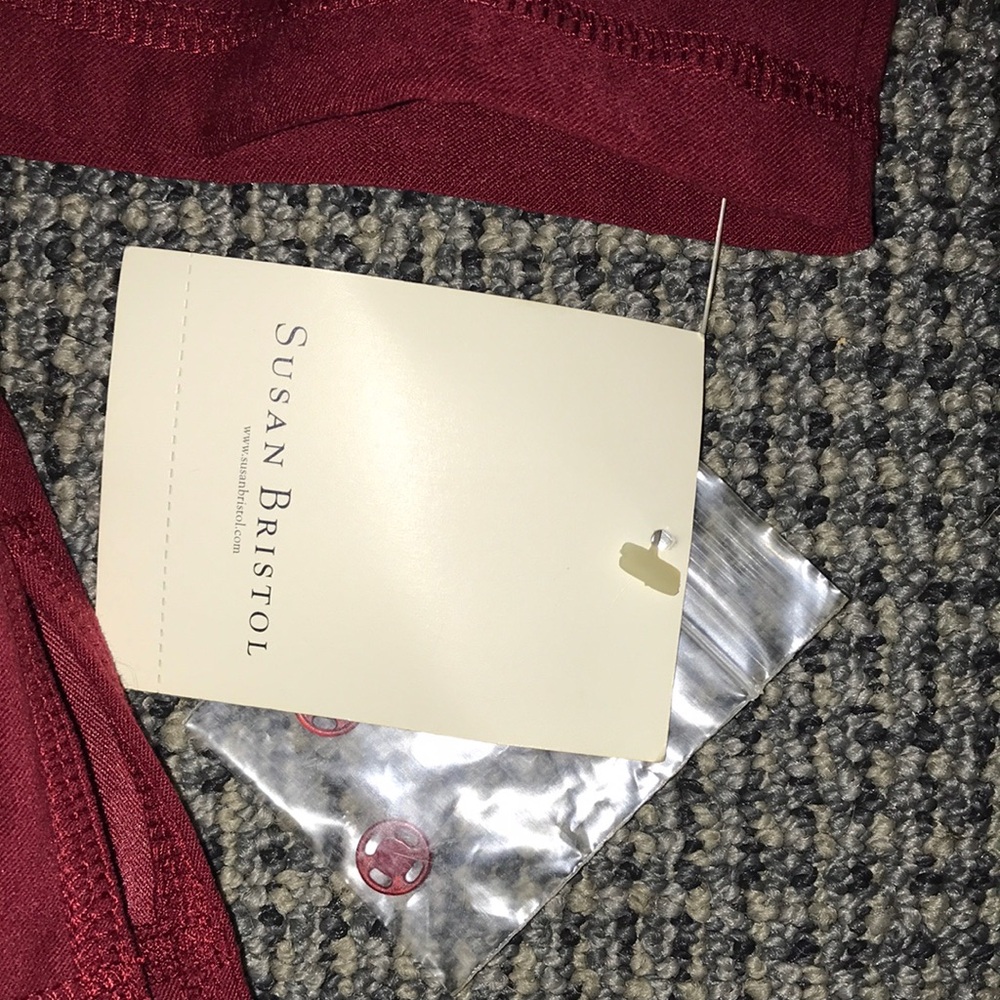 Susan Bristol Red Button-Front Jacket - Picture 4 of 7